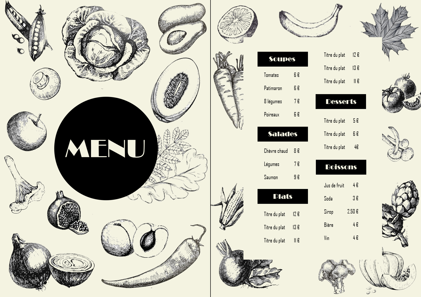 restaurant menu